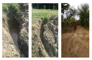 Oštećenje nasipa iskopom